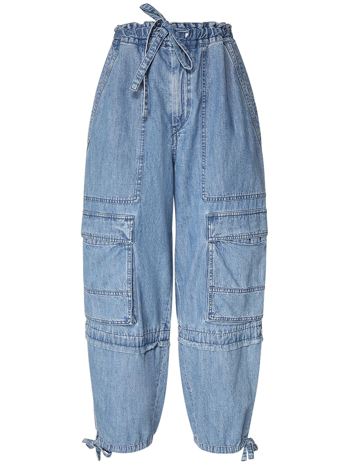 Marant Etoile Ivy Cotton Cargo Pants In Blau