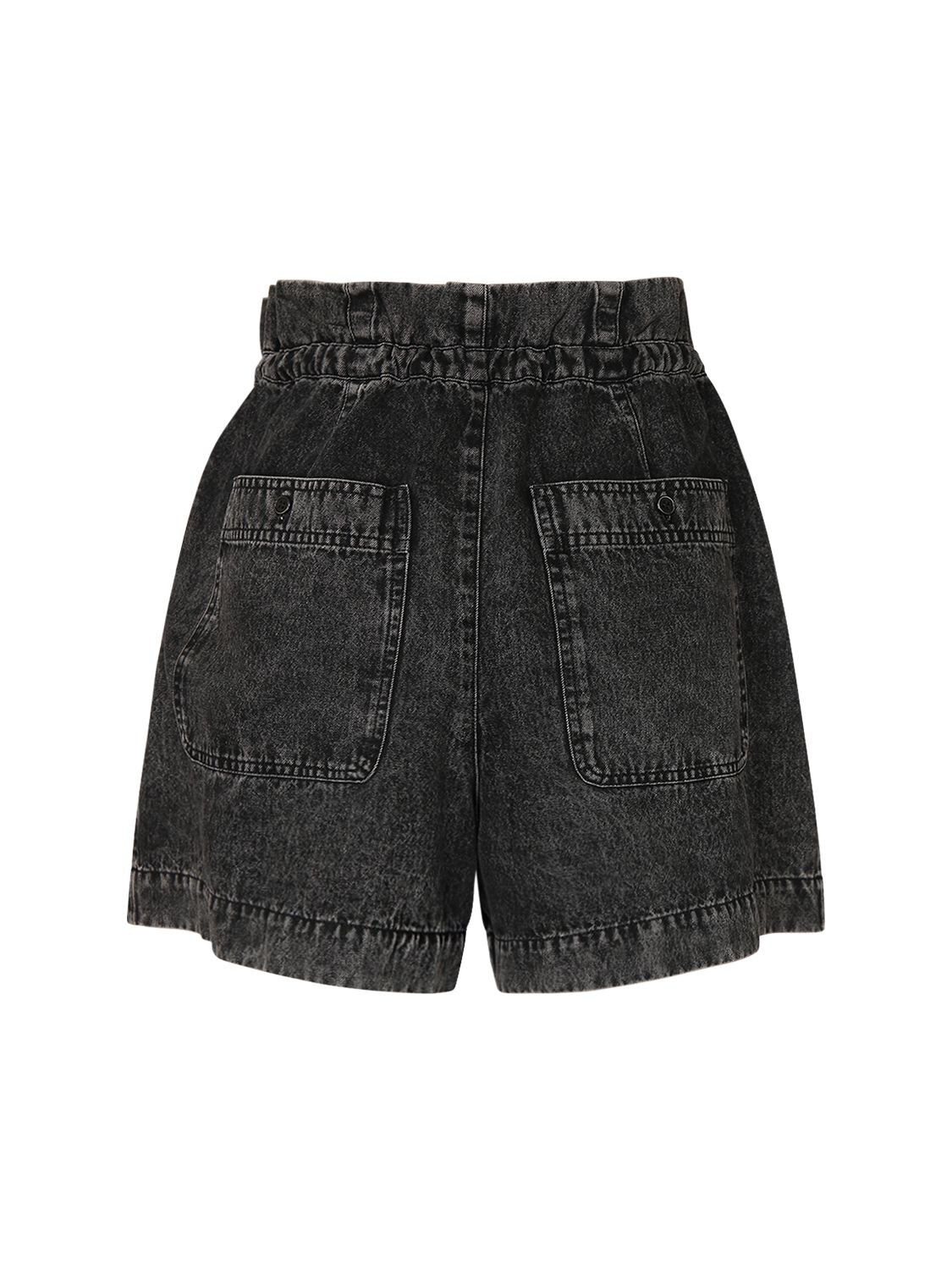 Shop Marant Etoile Ipolyte High Waist Drawstring Shorts In Schwarz Verblas