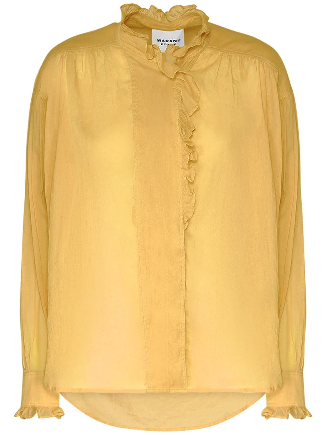 Marant Etoile Pamias Ruffled Cotton Shirt In Gelb