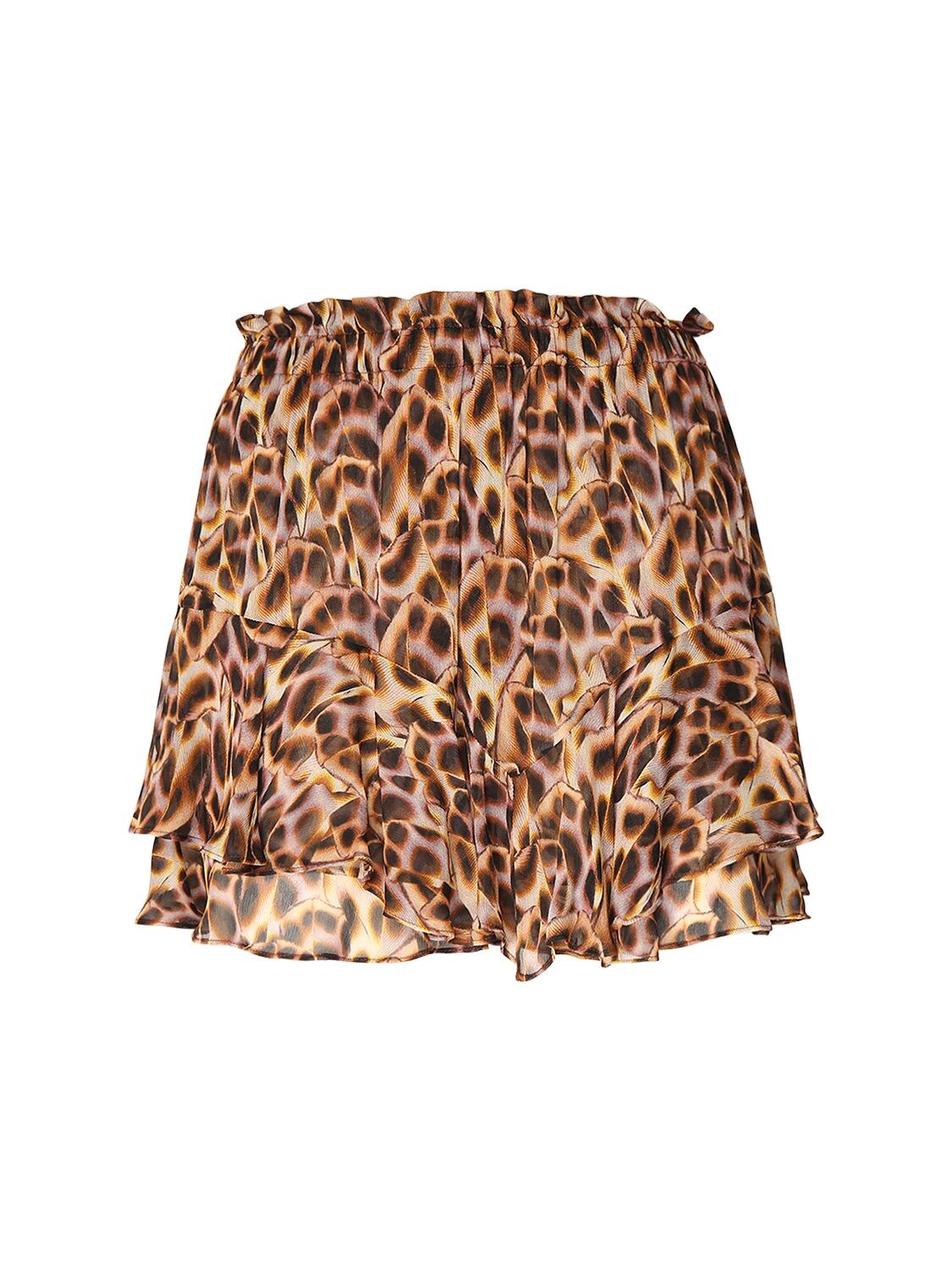 Marant Etoile Sornel Printed Viscose Shorts In Ochre,multi