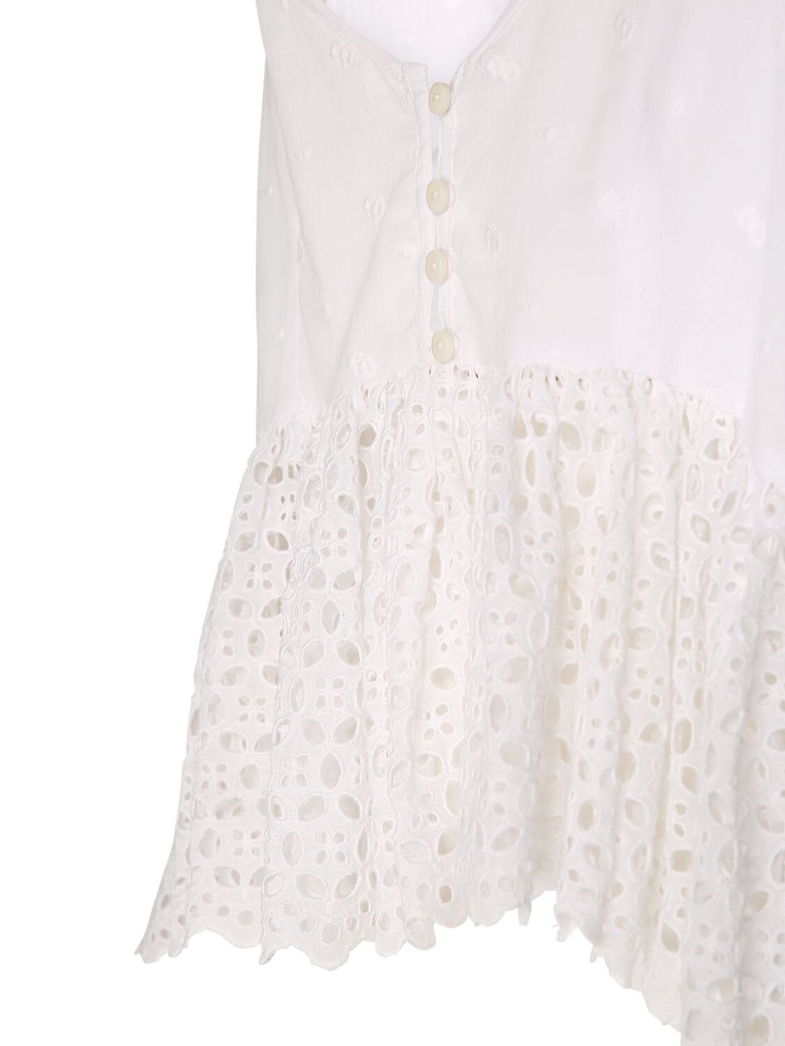 Shop Marant Etoile Sogane Cotton Top W/ Embroidery In Weiss