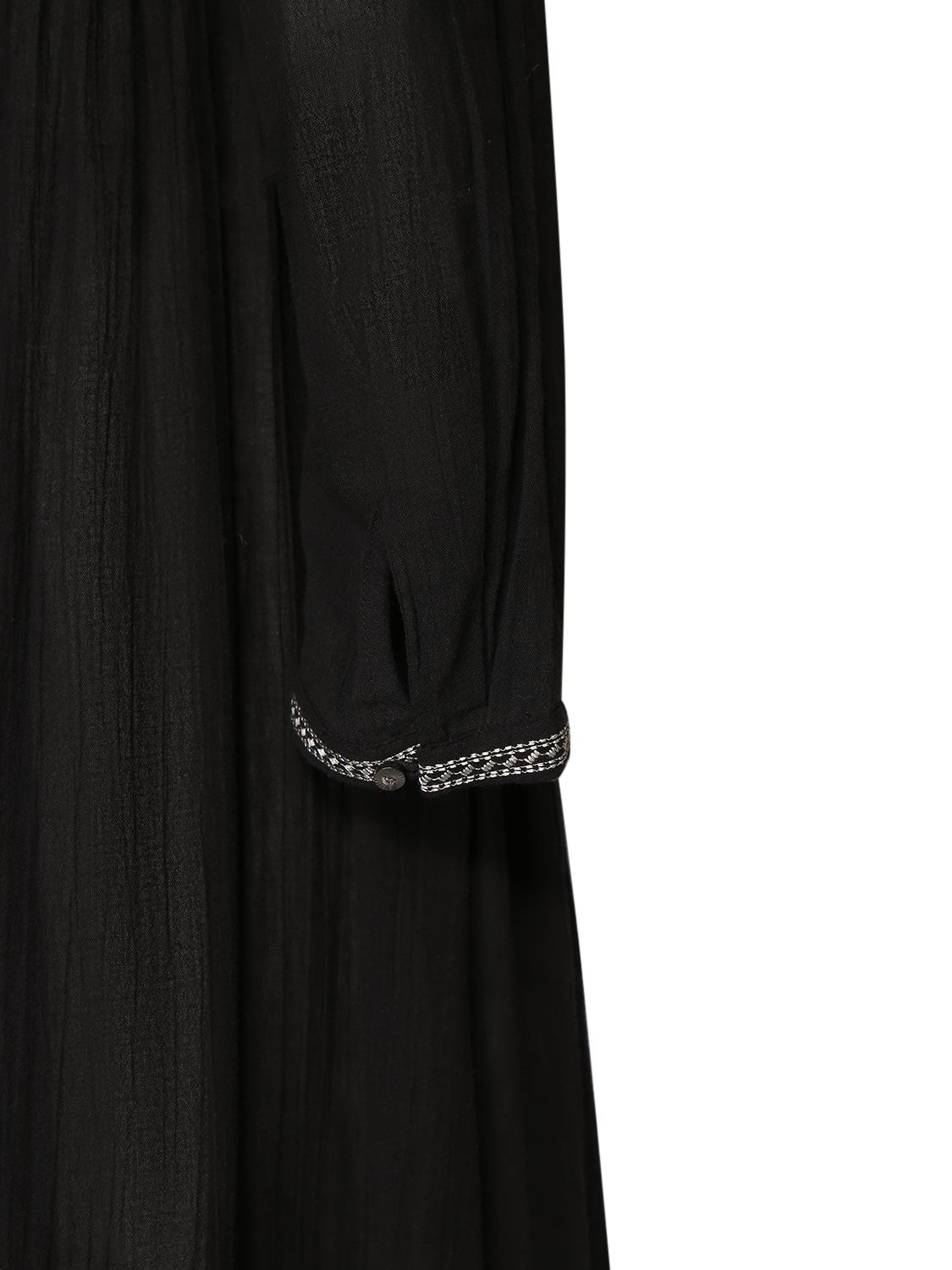 Shop Marant Etoile Pippa Embroidered Cotton Caftan Dress In Schwarz