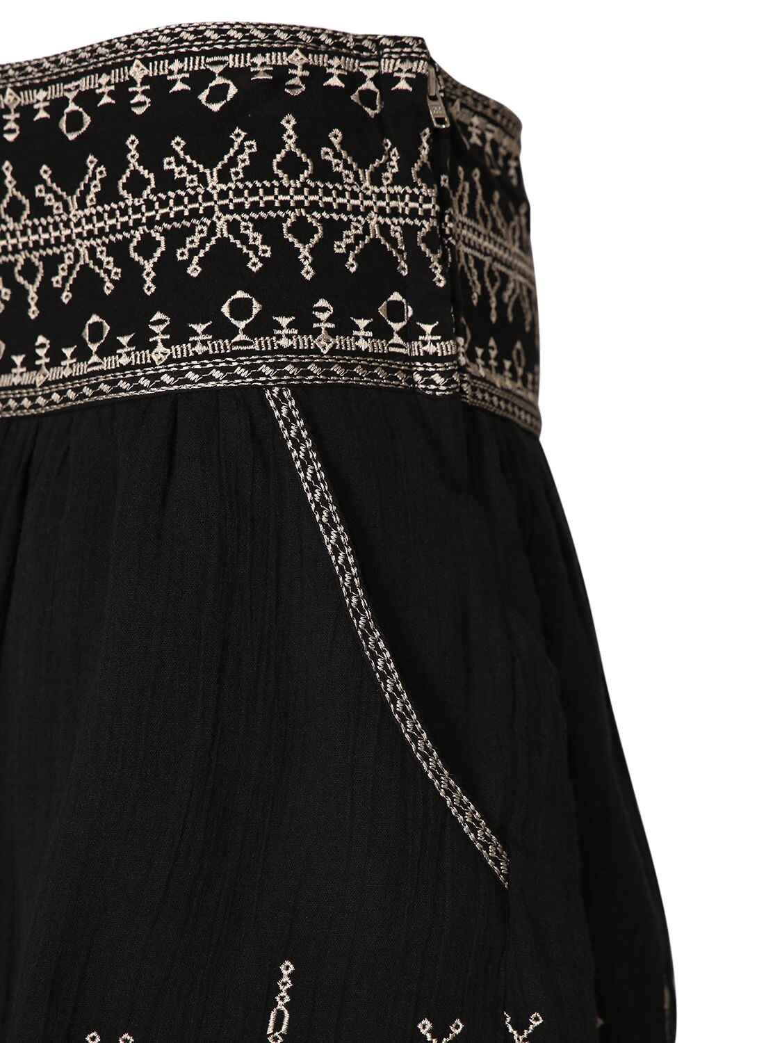 Shop Marant Etoile Picadilia Cotton Mini Skirt In Schwarz