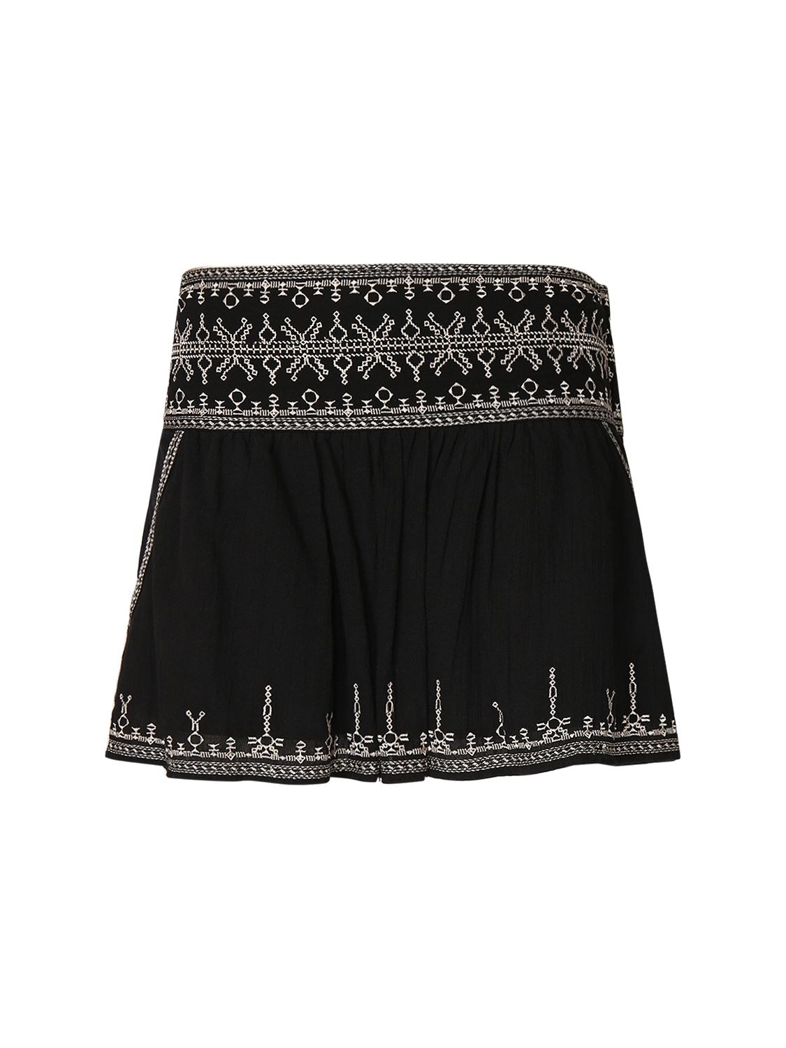 Shop Marant Etoile Picadilia Cotton Mini Skirt In Schwarz