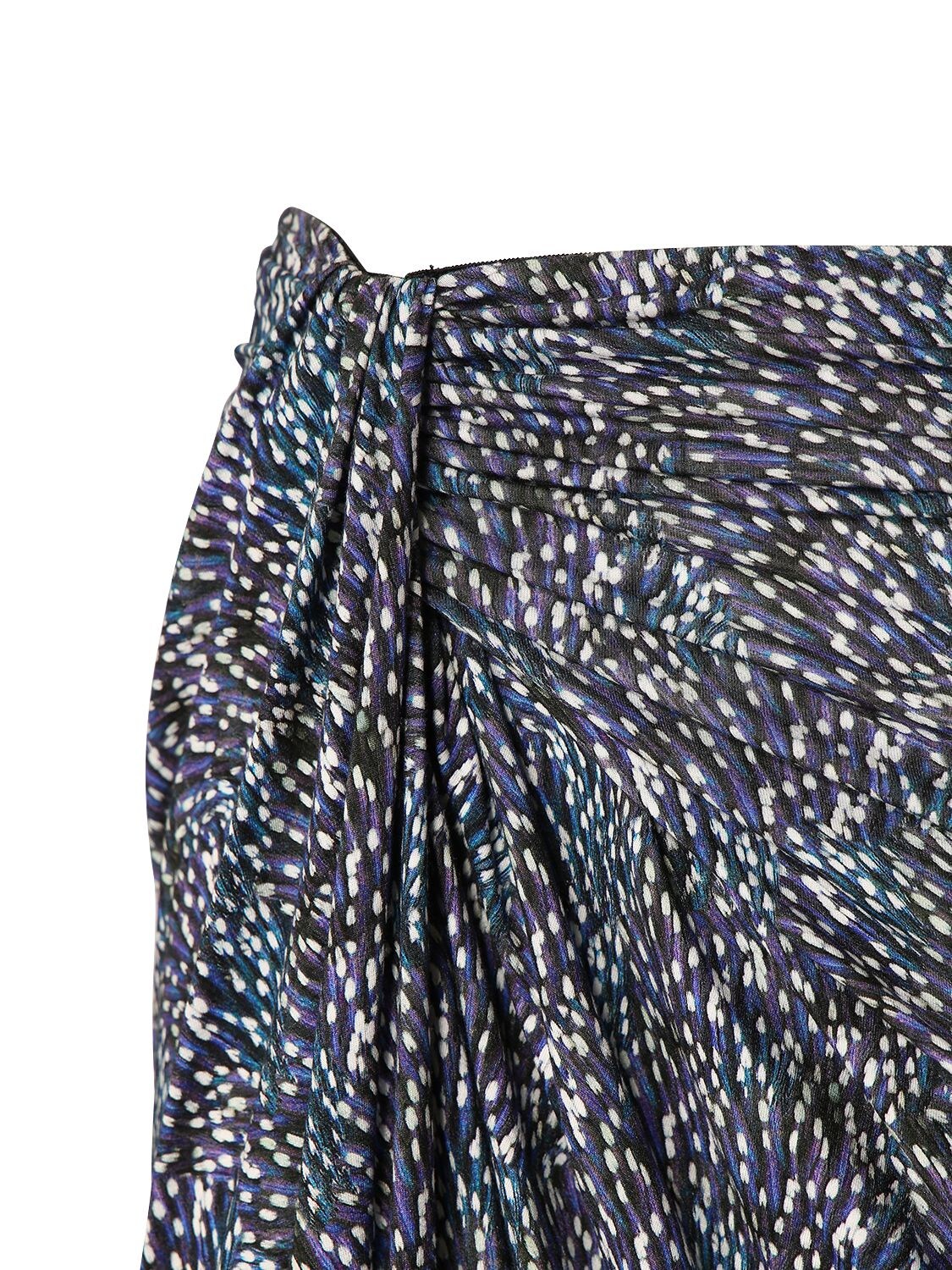 Shop Marant Etoile Jeldia Printed Viscose Blend Midi Skirt In Blau,multi