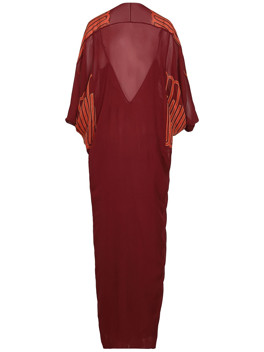 Shop Johanna Ortiz Sensory Tapestry Viscose Long Dress In Red