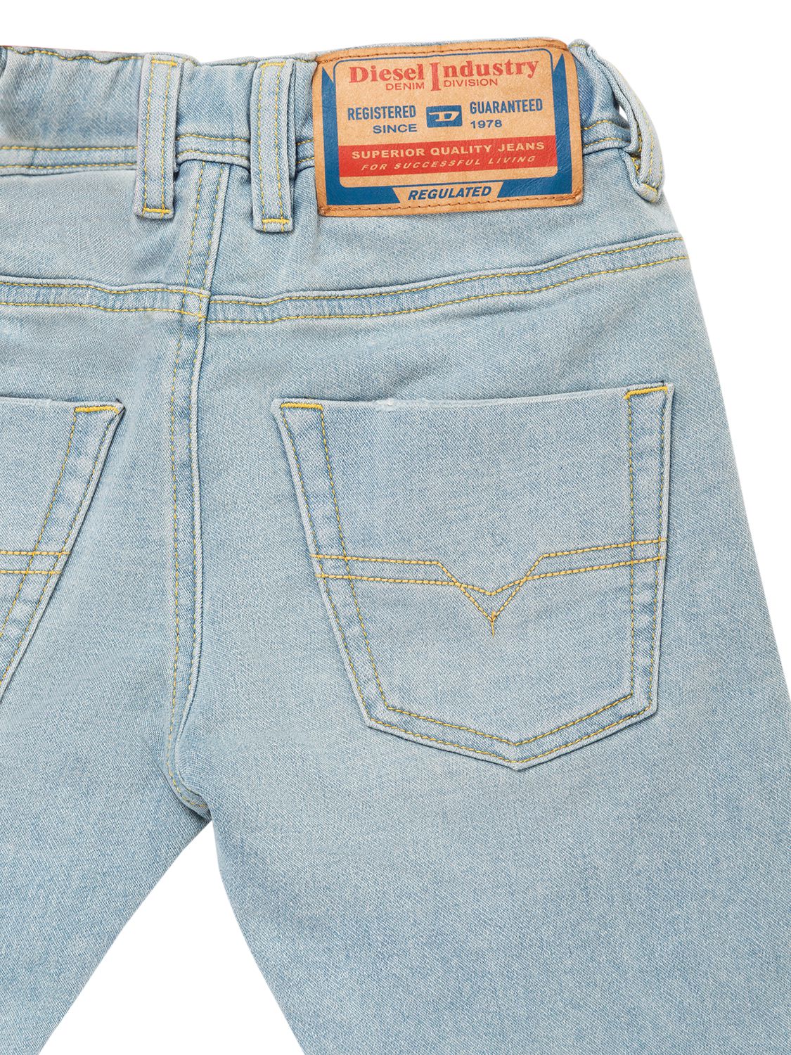 Shop Diesel Stretch Cotton Denim Shorts In Light Blue