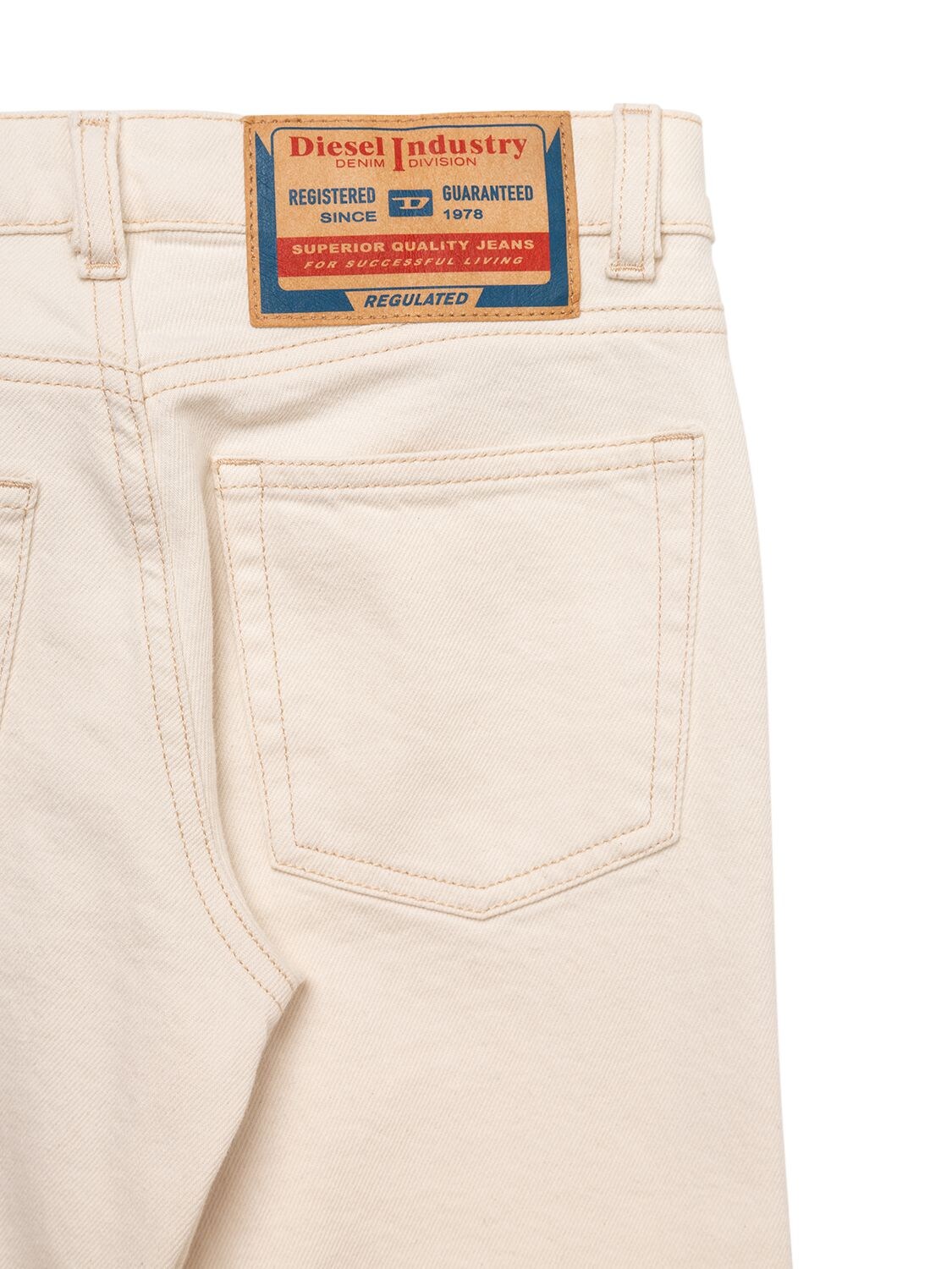 Shop Diesel 5 Pocket Cotton Jeans In White