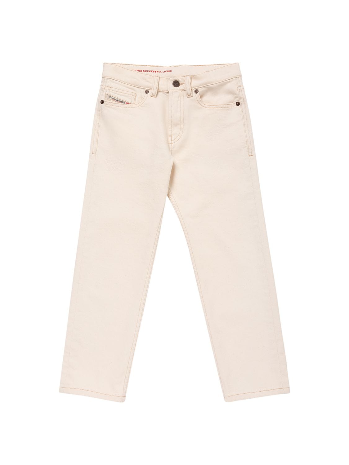 Diesel Kids' 5 Pocket Cotton Jeans In White