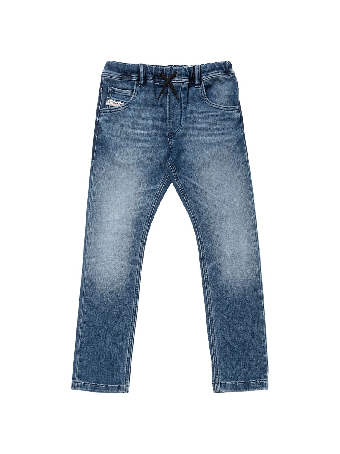 Diesel Kids' Stretch Cotton Denim Jeans In Dark Blue