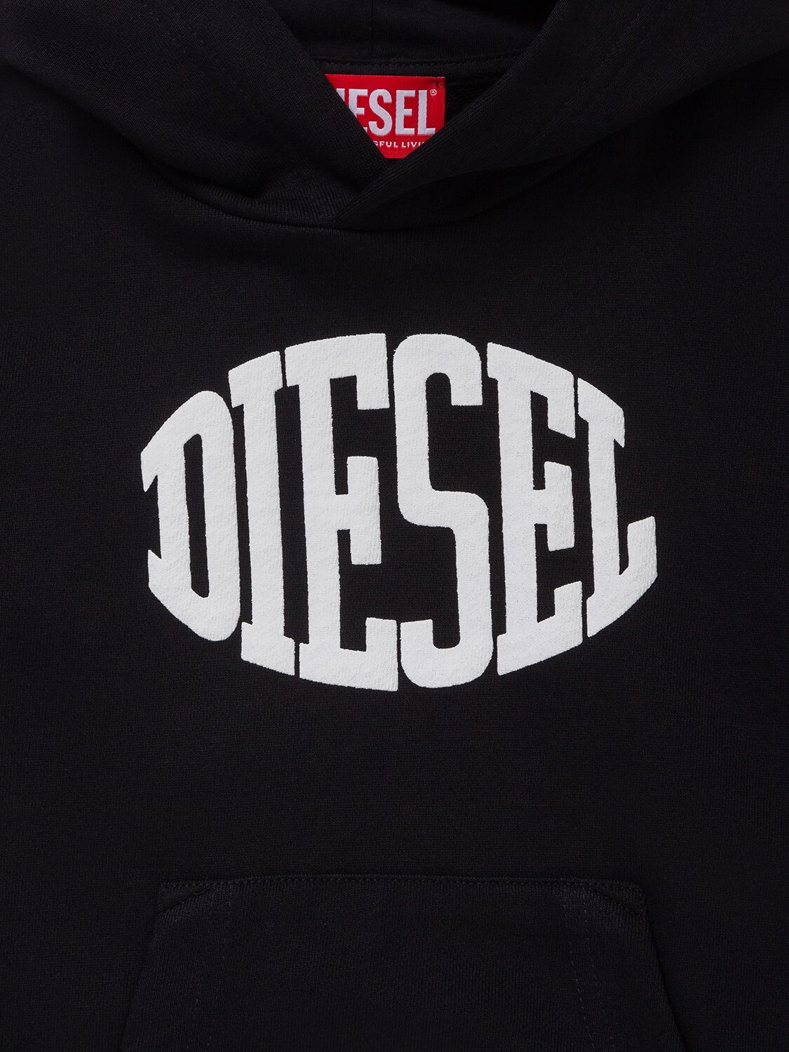 Shop Diesel Cotton Sweatshirt Hoodie In Black
