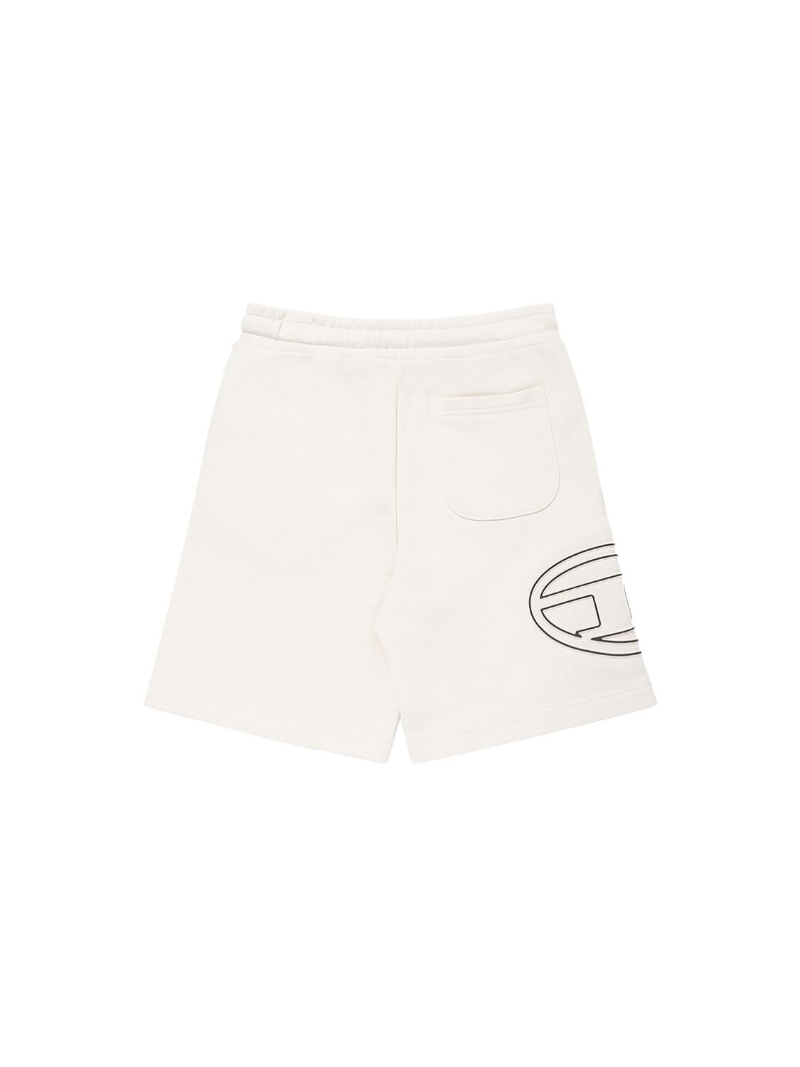 Shop Diesel Cotton Sweat Shorts W/ Logo In White