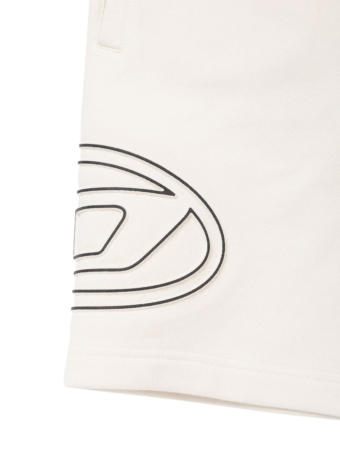 Shop Diesel Cotton Sweat Shorts W/ Logo In White