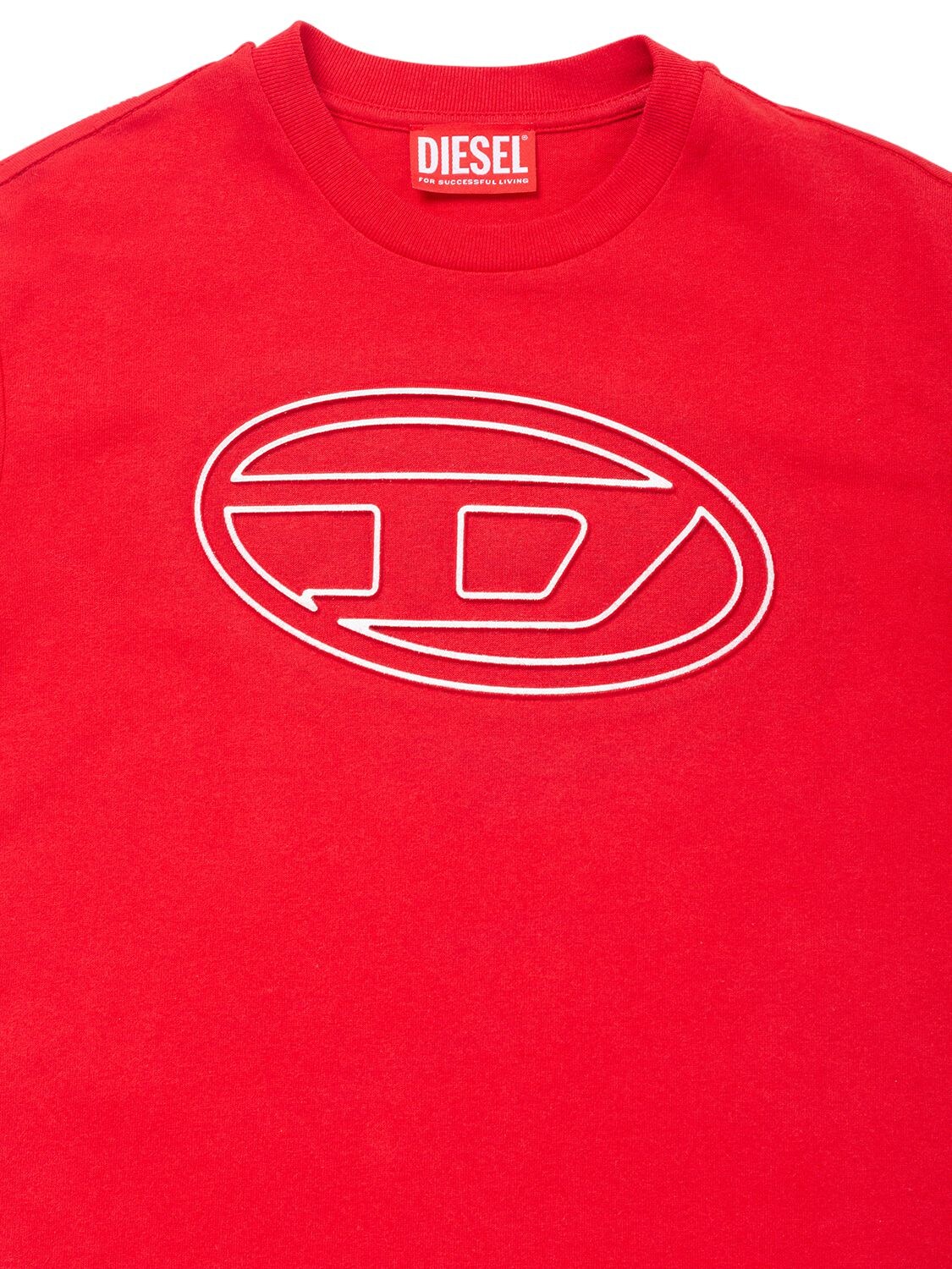 Shop Diesel Cotton Logo T-shirt In Red
