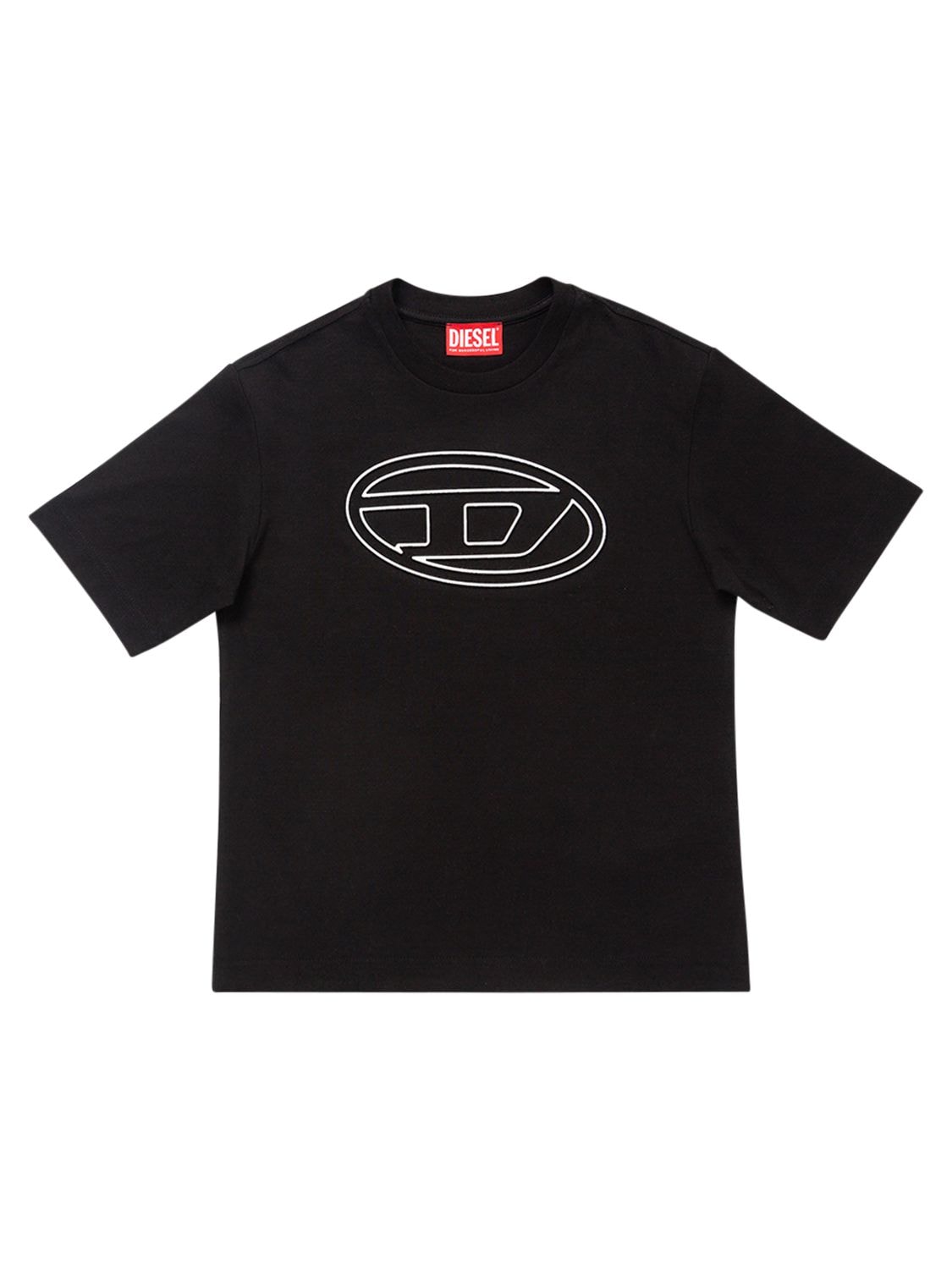 Diesel Kids' Cotton Logo T-shirt In Black