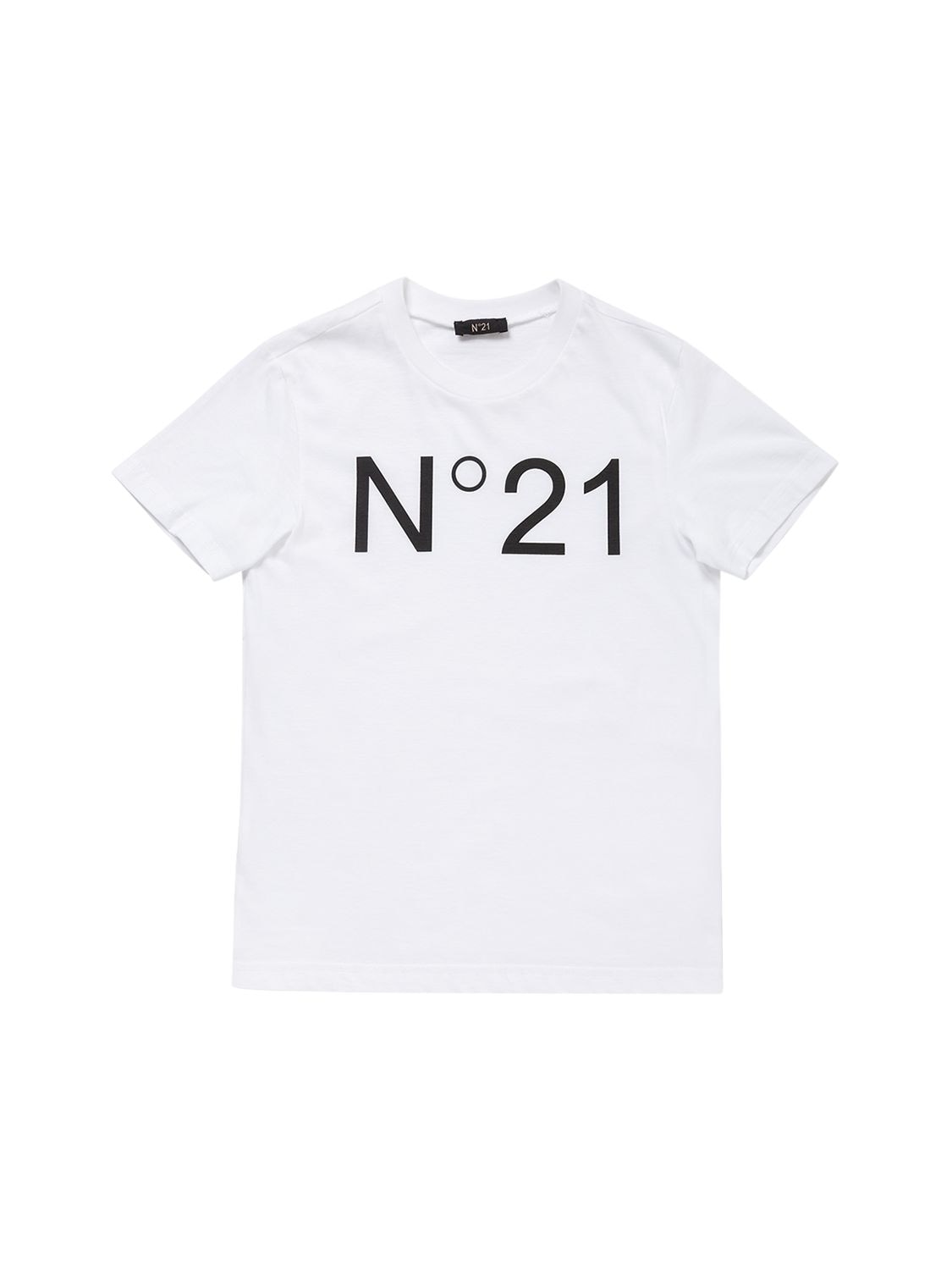 Shop N°21 Logo Print Cotton Jersey T-shirt In White
