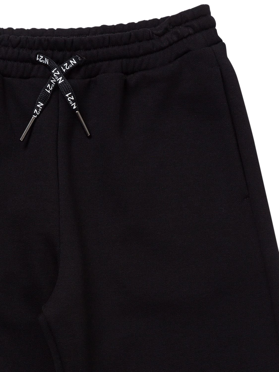 Shop N°21 Logo Print Cotton Jersey Sweatpants In Black