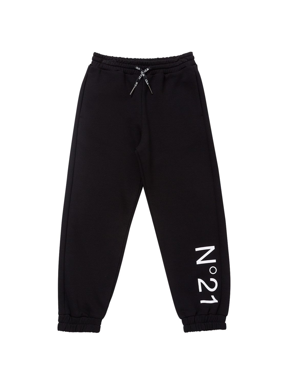 Shop N°21 Logo Print Cotton Jersey Sweatpants In Black