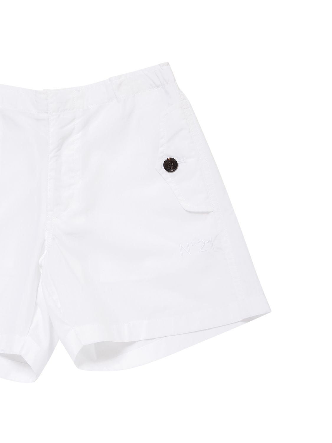 Shop N°21 Cotton Poplin Pocket Shorts In White