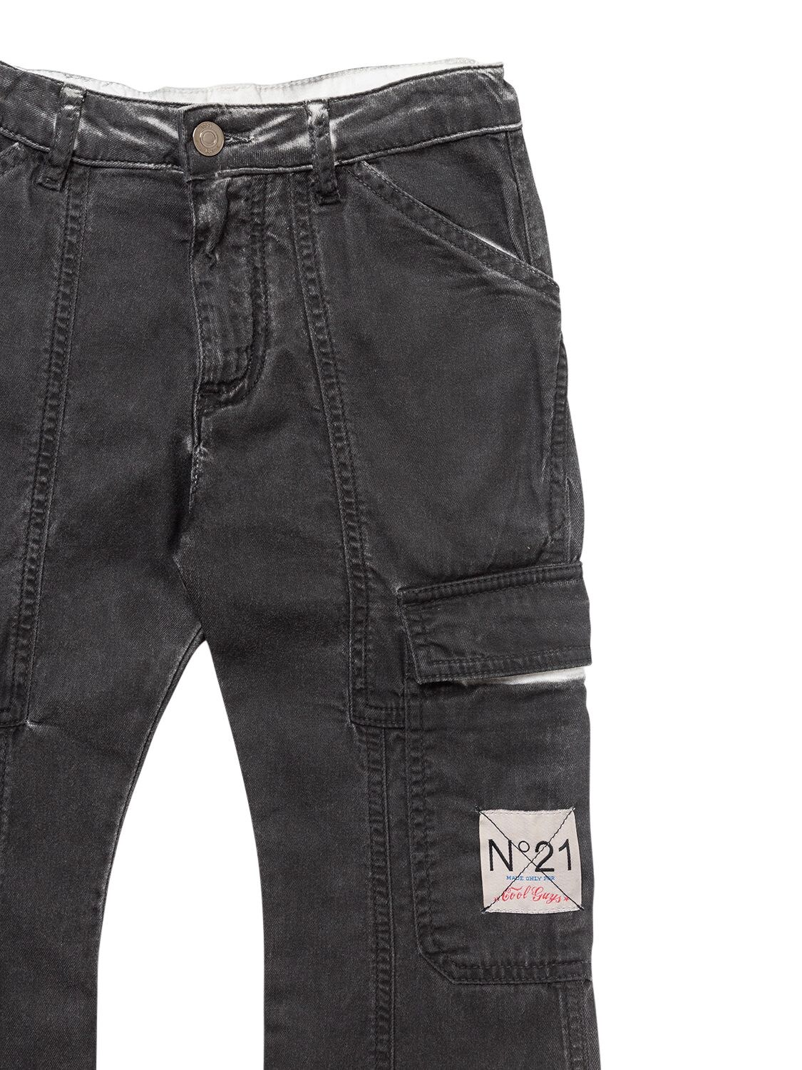 Shop N°21 Cotton Cargo Pants In Black