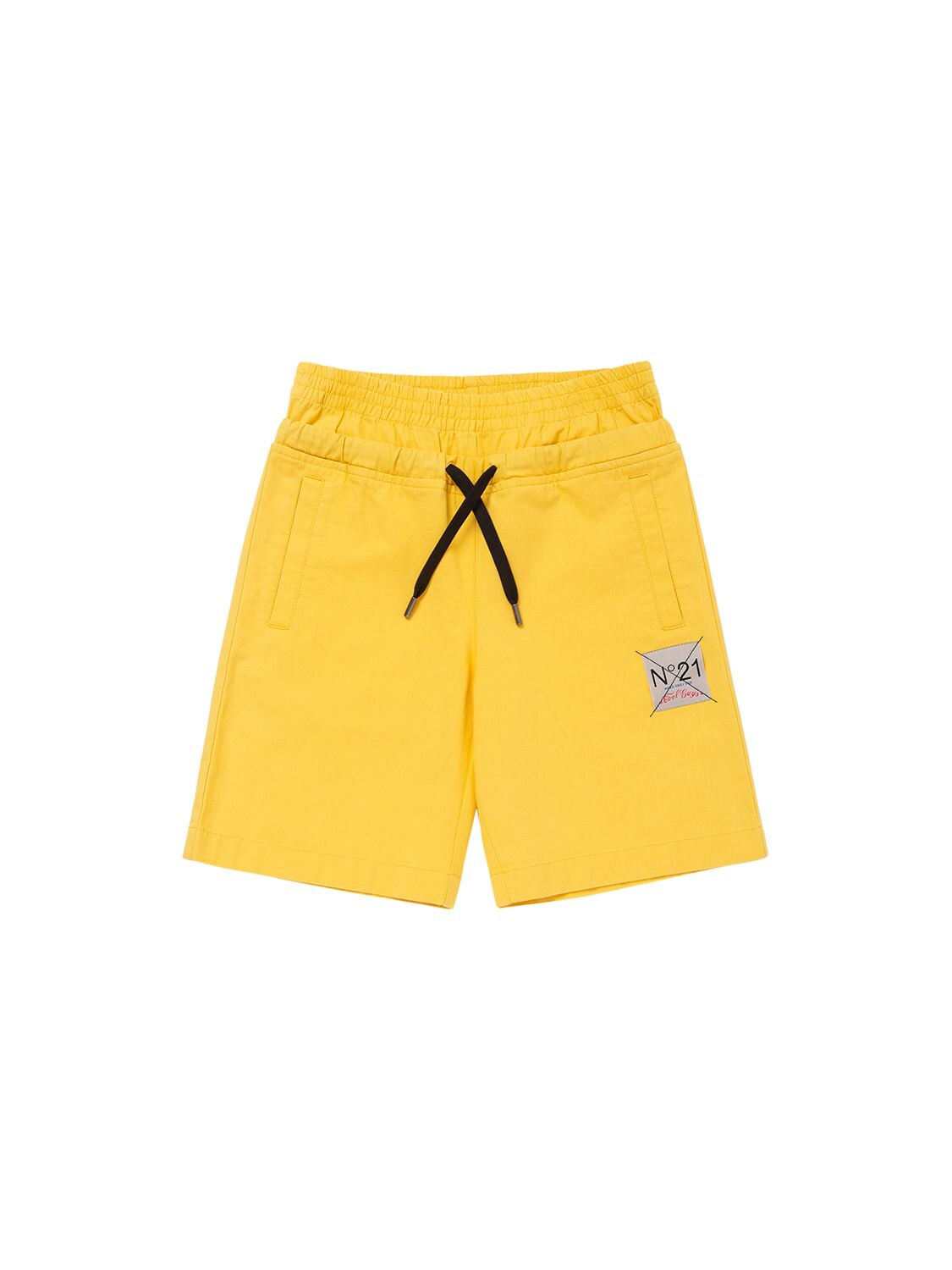 N°21 Kids' Cotton Shorts In Yellow