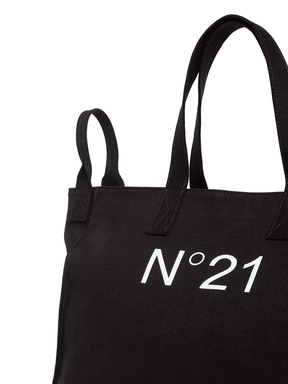 Shop N°21 Logo Print Nylon Top Handle Bag In Black