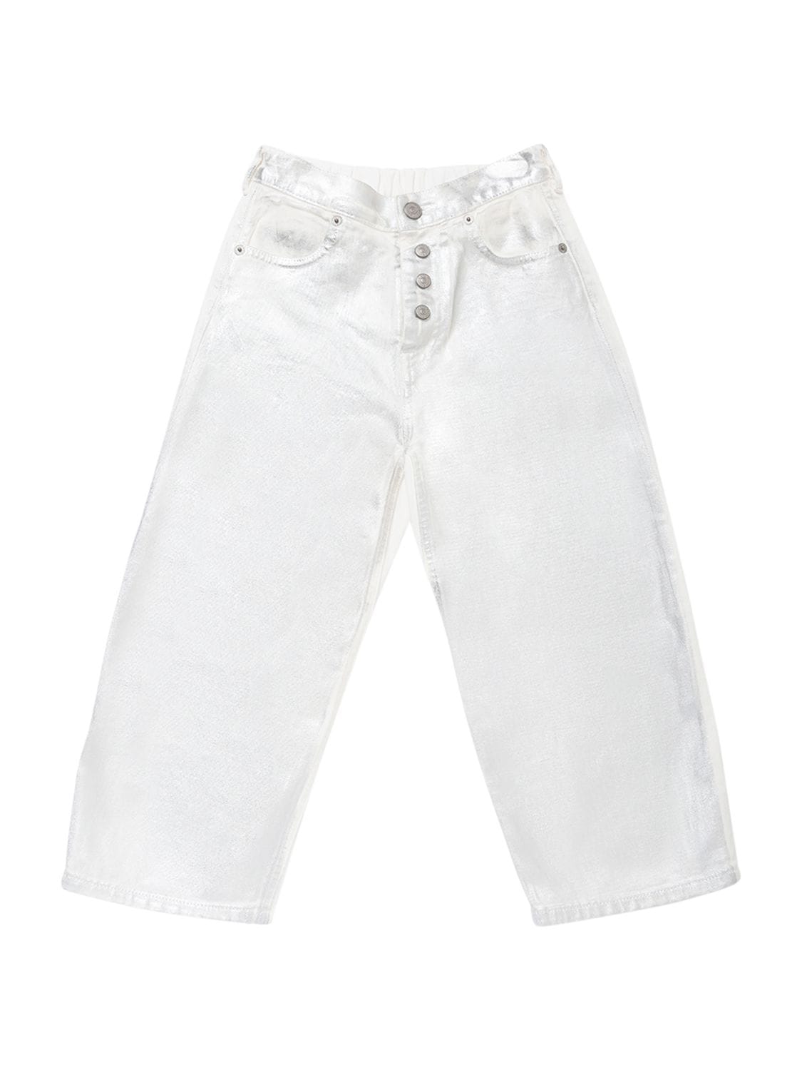 Mm6 Maison Margiela Kids' Cotton Denim Jeans In White