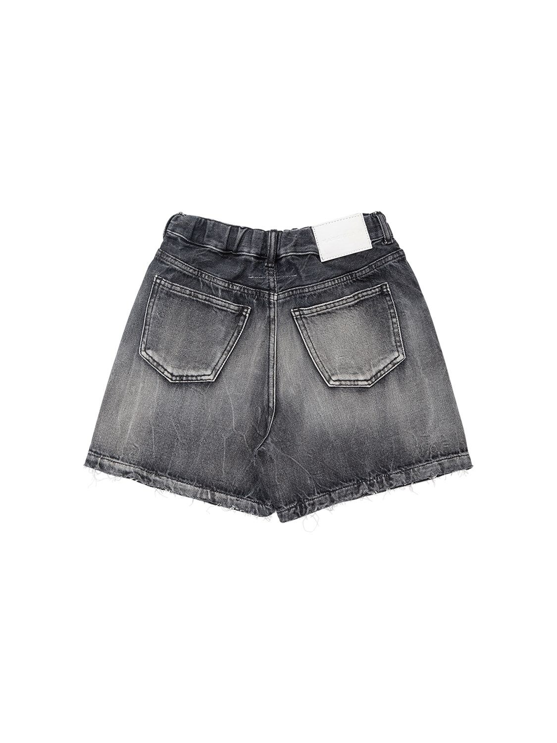 Shop Mm6 Maison Margiela Cotton Denim Shorts In Dark Grey
