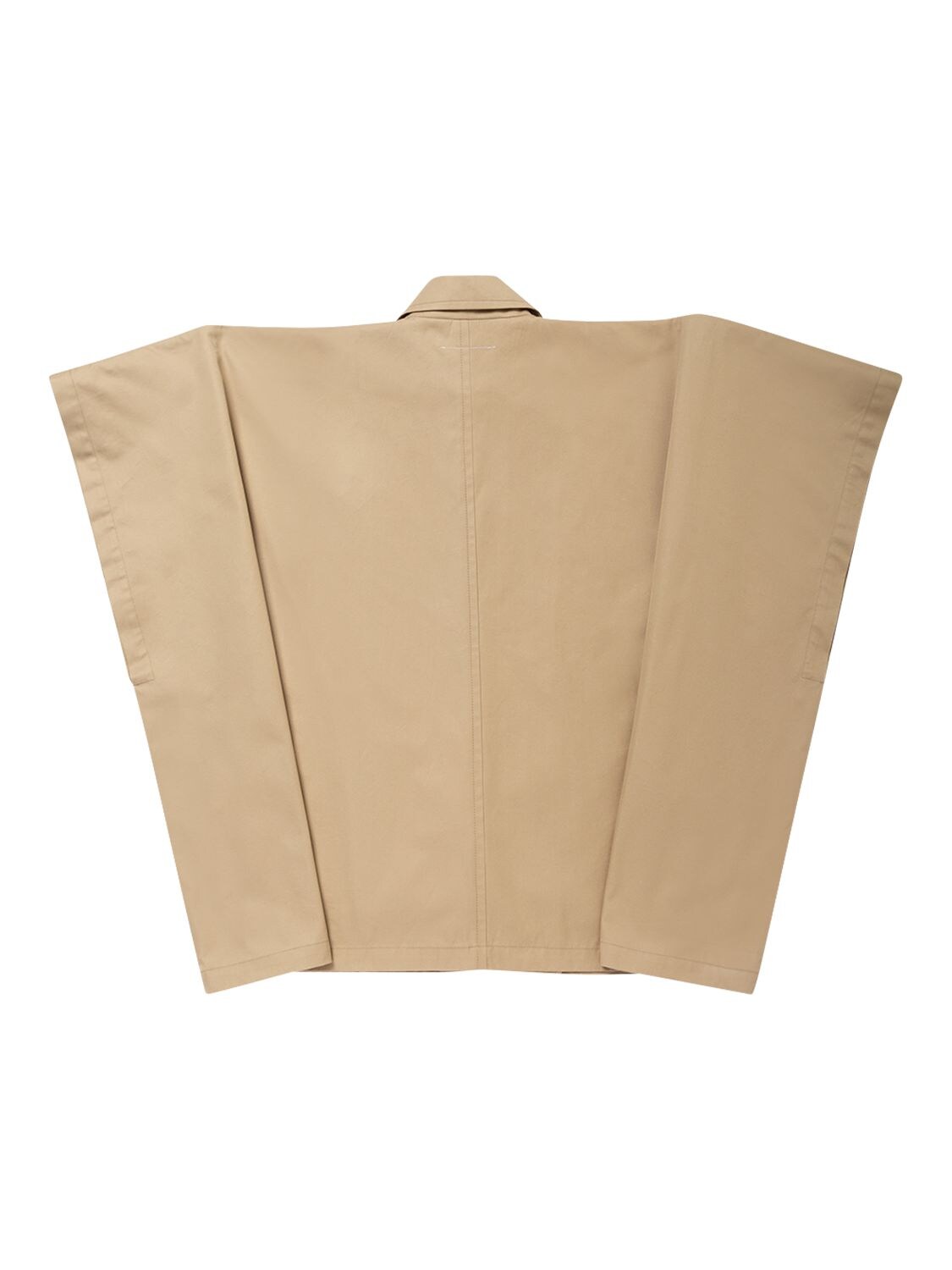 Shop Mm6 Maison Margiela Wide Sleeve Cotton Gabardine Coat In Beige