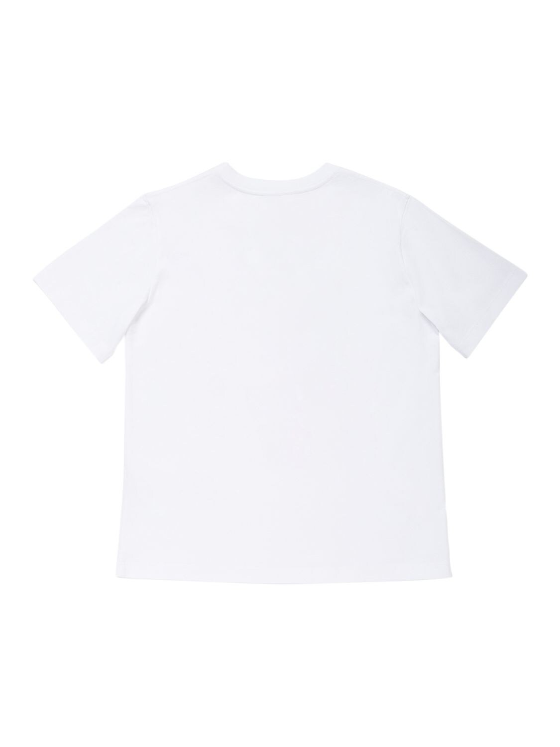 Shop Mm6 Maison Margiela Logo Print Cotton Jersey T-shirt In White