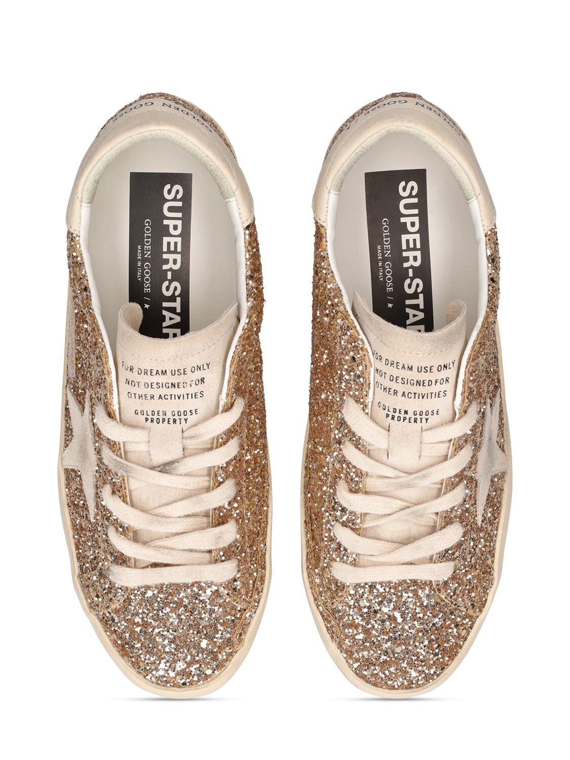 Shop Golden Goose Lvr Exclusive Super-star Glitter Sneaker In Gold