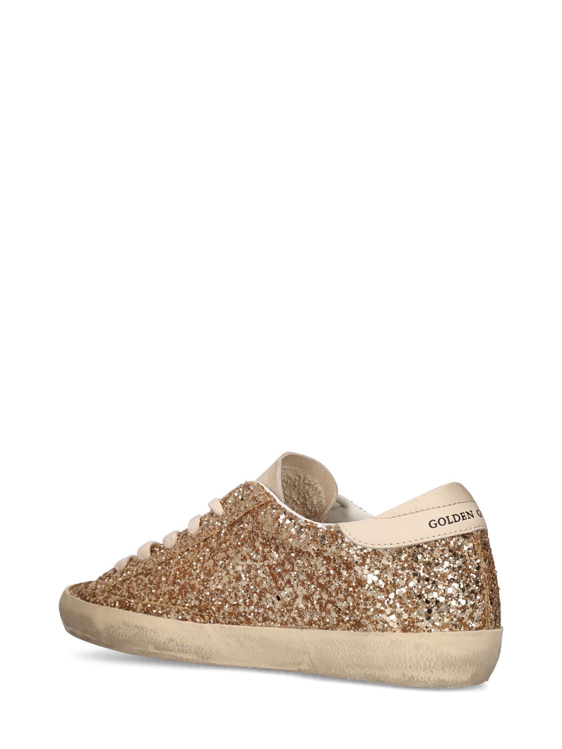 Shop Golden Goose Lvr Exclusive Super-star Glitter Sneaker In Gold