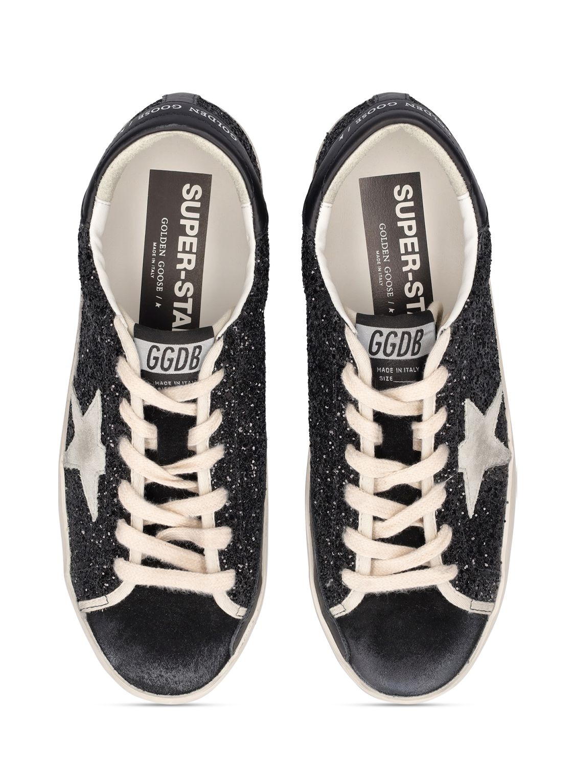 Shop Golden Goose Lvr Exclusive Super-star Glitter Sneaker In Black