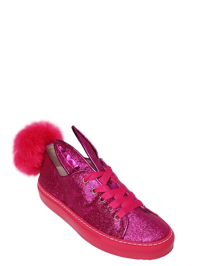 20毫米亮粉布料兔尾运动鞋展示图