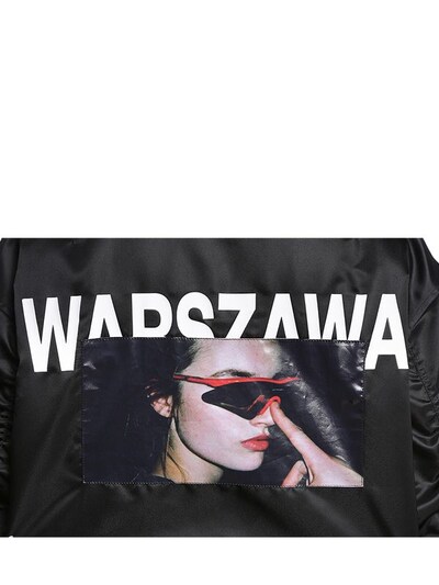 宽松"WARSZAWA"印图投手夹克展示图