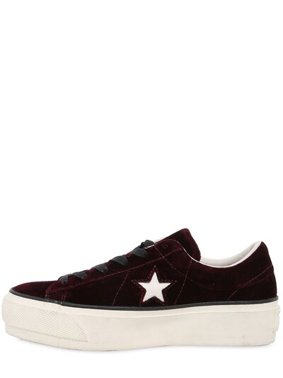 "ONE STAR"厚底麂皮运动鞋展示图