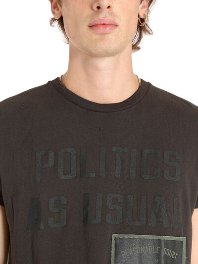 "POLITICS AS USUAL"织棉T恤展示图