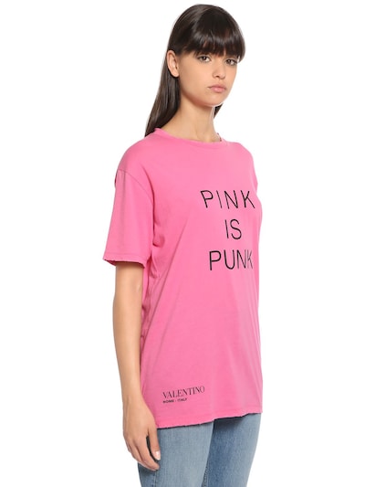 Pink is Punk 印花纯棉平纹针织 T 恤展示图