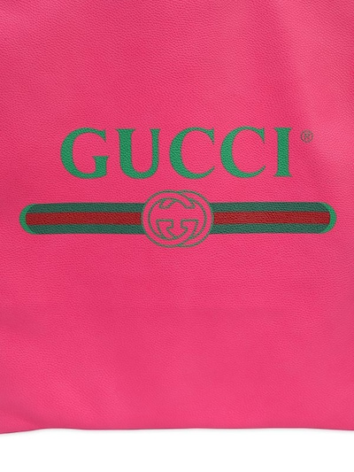 GUCCI 1980年代印图抽绳双肩包展示图