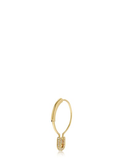"SAFETY PIN"钻石装饰黄金单耳环展示图