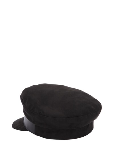 麂皮&皮革黑色船长帽展示图