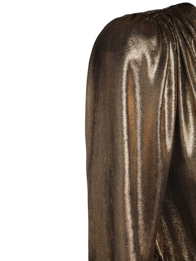 “ZAILA”金属色平纹针织迷笛连衣裙展示图