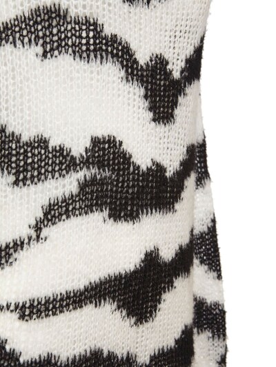 斑马纹嵌花针织羊毛混纺毛衣展示图