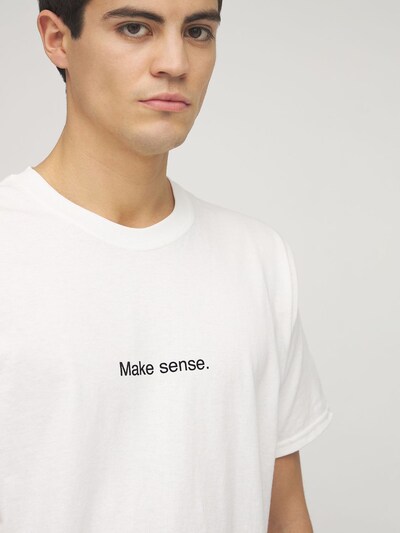 “MAKE SENSE”纯棉平纹针织T恤展示图