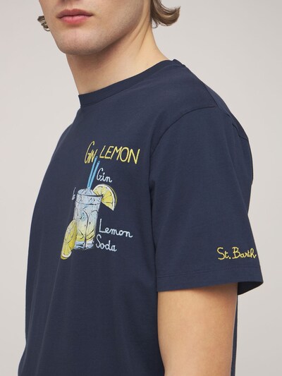 “GIN LEMON”刺绣棉质平纹针织T恤展示图