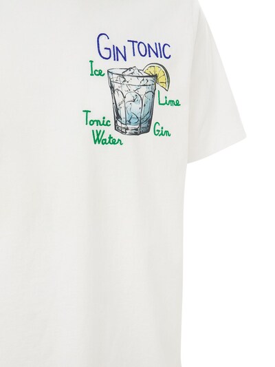 “GIN TONIC”刺绣棉质平纹针织T恤展示图