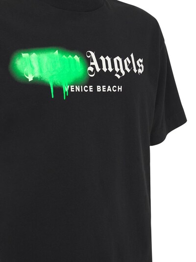 “VENICE”喷色LOGO棉质平纹针织T恤展示图