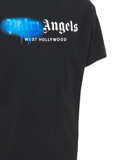 “WEST HOLLYWOOD”喷绘LOGO平纹针织T恤展示图