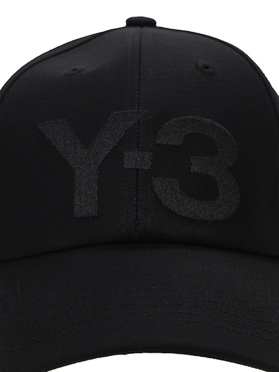 Y-3 LOGO棉质斜纹棒球帽展示图