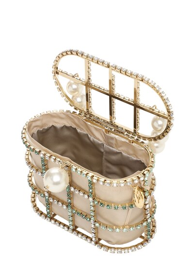 “HOLLI”水晶&人造珍珠盒形包展示图